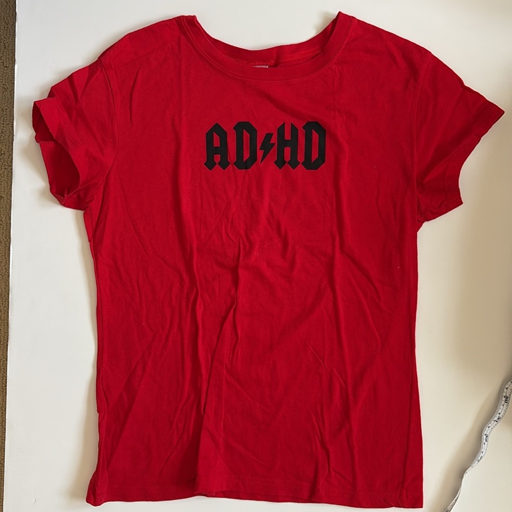 Graphic T-Shirt Tee Short Sleeve ADHD ode to ACDC